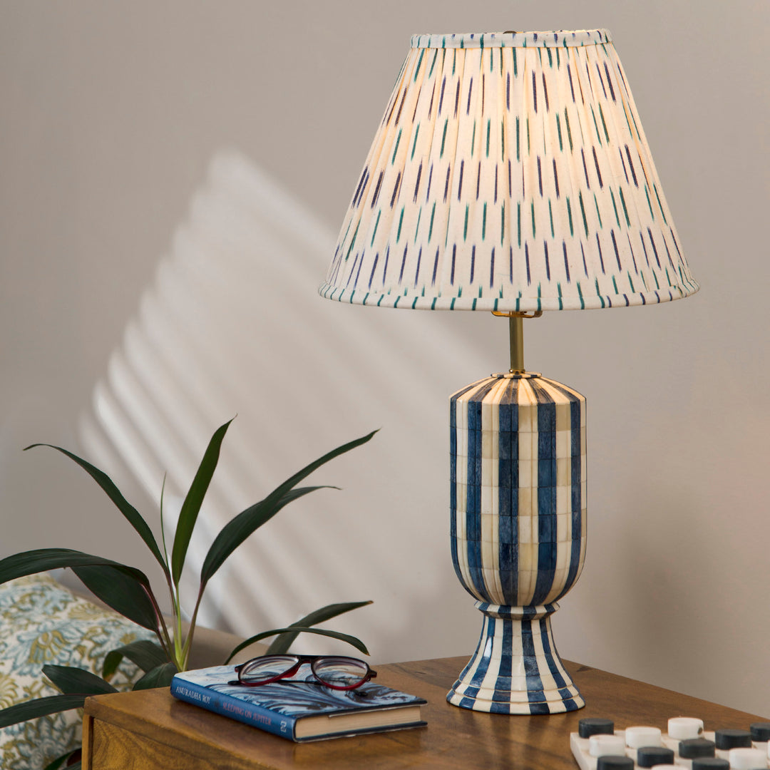 Eterna Bone Inlay Lamp, Midnight Blue