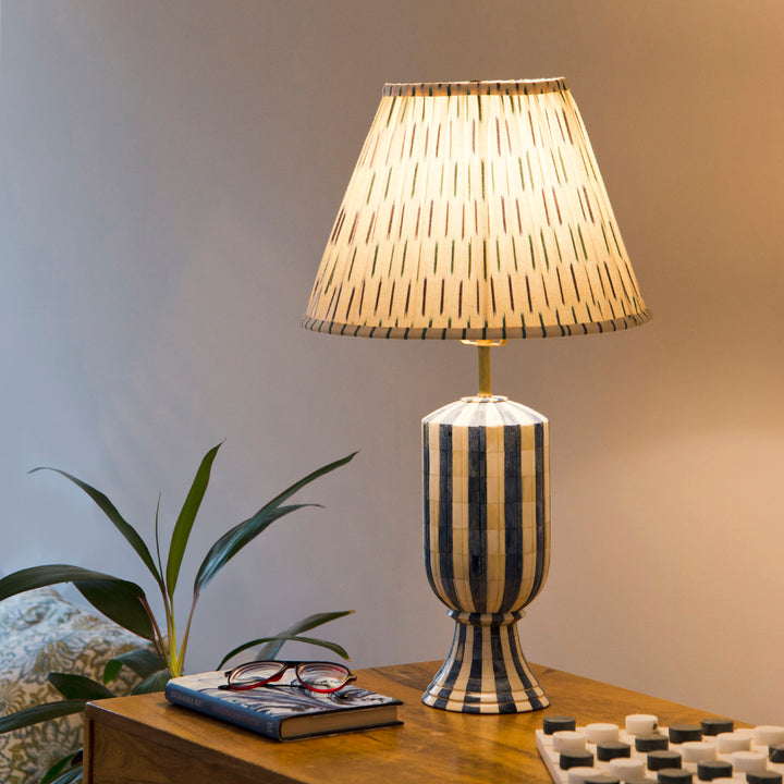 Eterna Bone Inlay Lamp, Midnight Blue