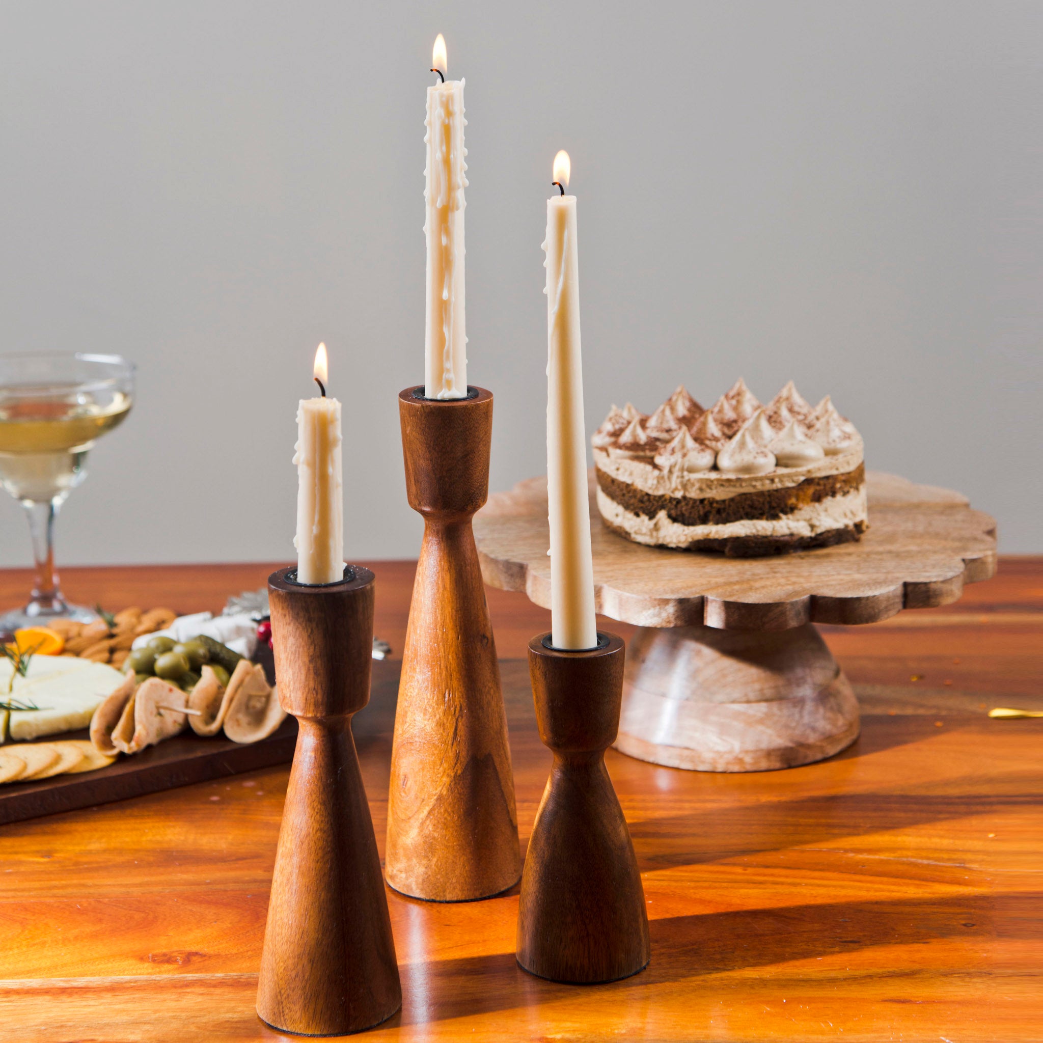 Hearth Wooden Candlestick Holder – Mela Artisans