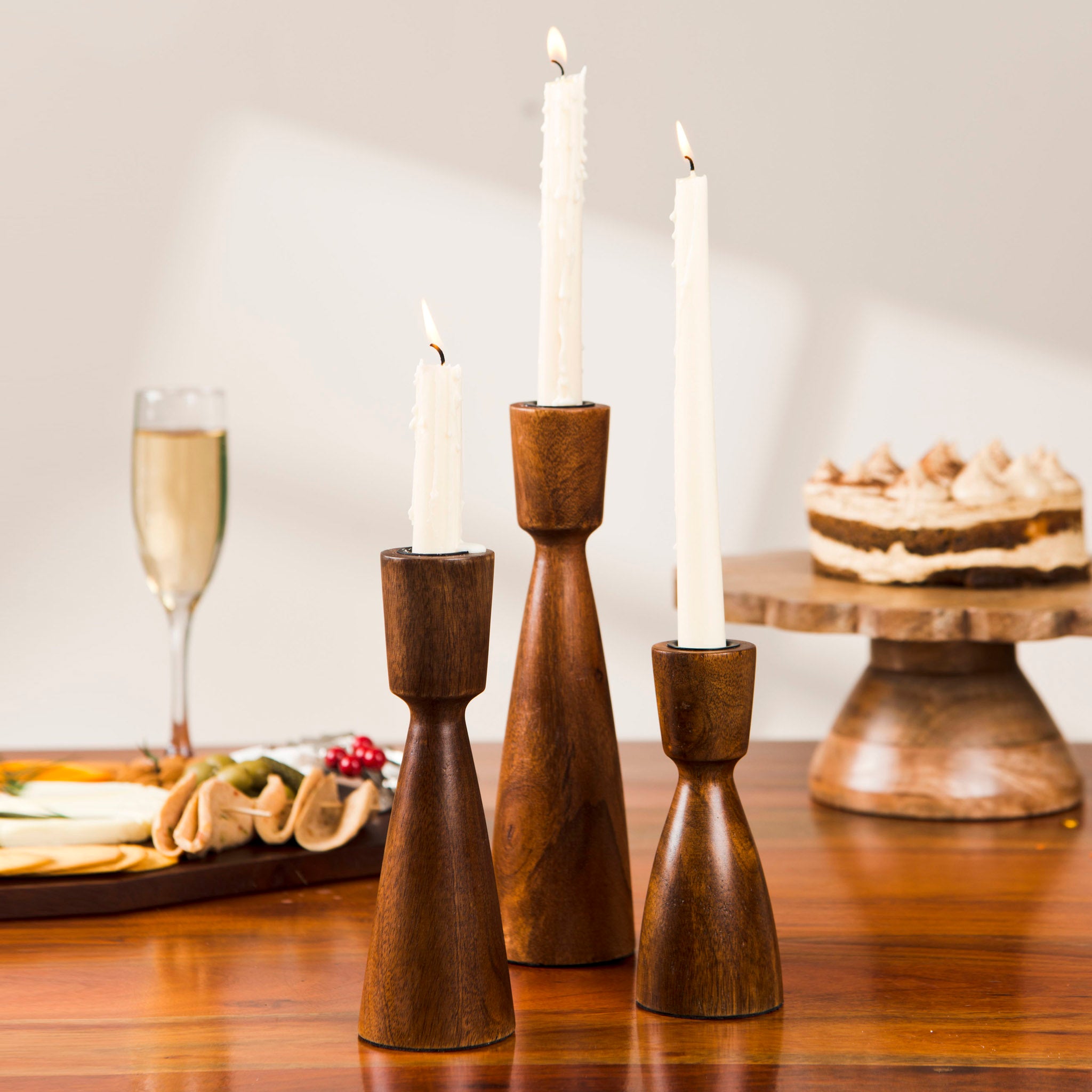 Hearth Wooden Candlestick Holder – Mela Artisans