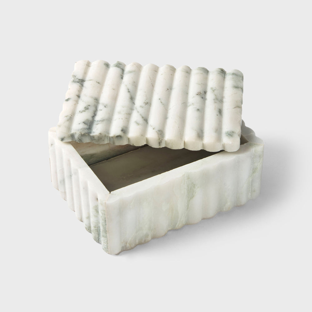  Sculpted marble box with smooth polished finish