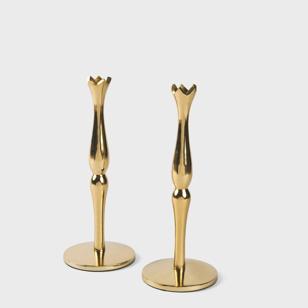Holiday Accents Brass 9'' Candlesticks Set