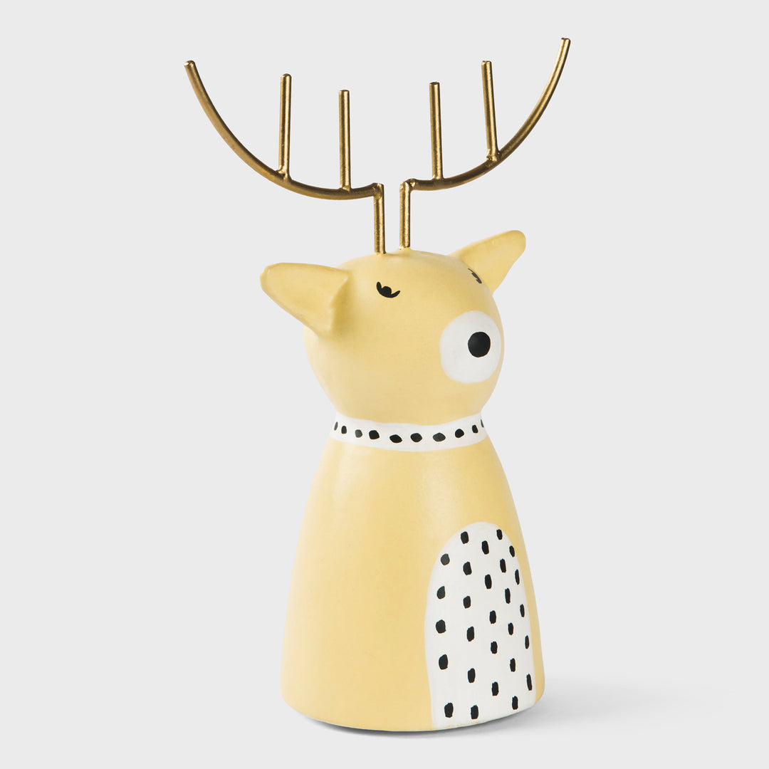 Golden Antler Reindeer Figurine