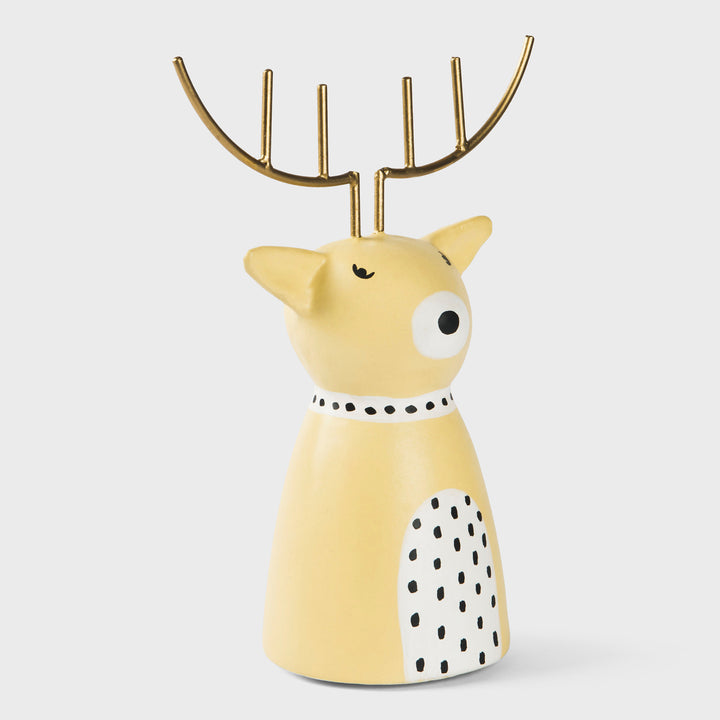 Golden Antler Reindeer Figurine