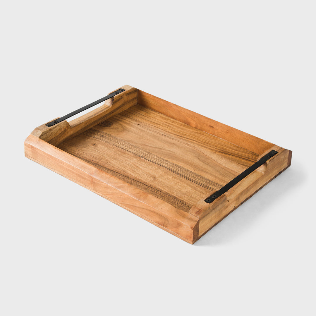 Natural Acacia Wood Large Serving Tray