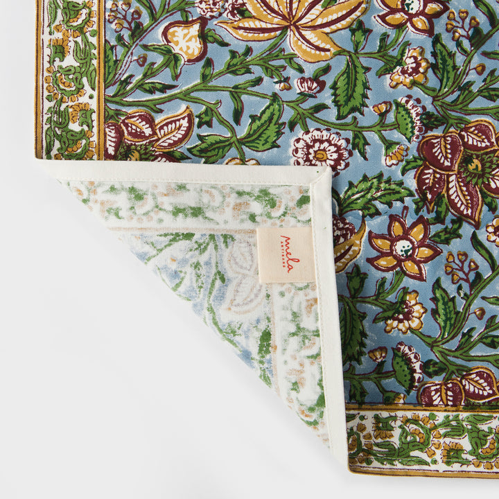 Florin Hand Block Printed Cotton Placemats Set of 4