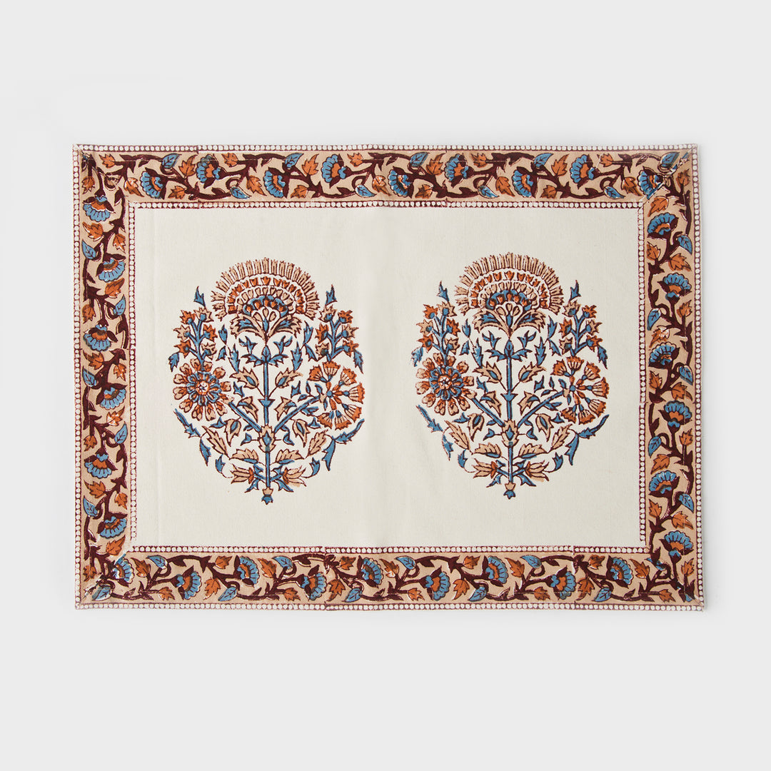 Saffra Hand Block Printed Cotton Placemats Set of 4