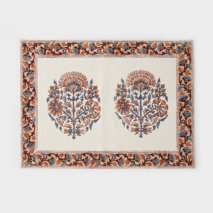 Saffra Hand Block Printed Cotton Placemats Set of 4