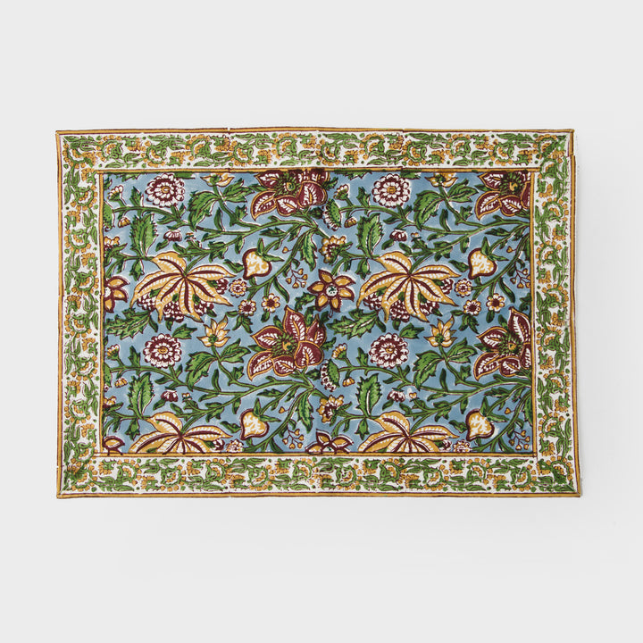 Florin Hand Block Printed Cotton Placemats Set of 4