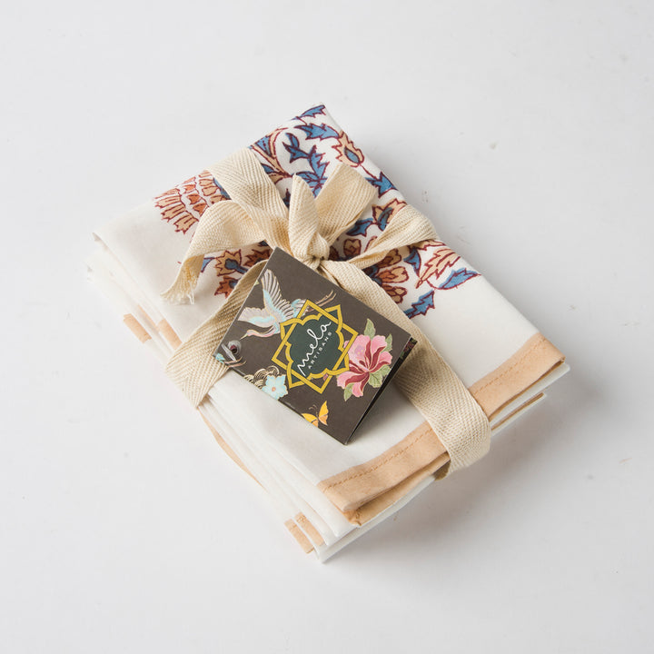 Saffra Hand Block Printed Cotton Cloth Napkins Set of 4