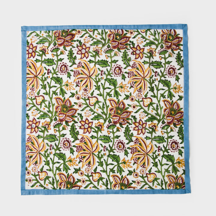Florin Hand Block Printed Cotton Napkins Set of 4
