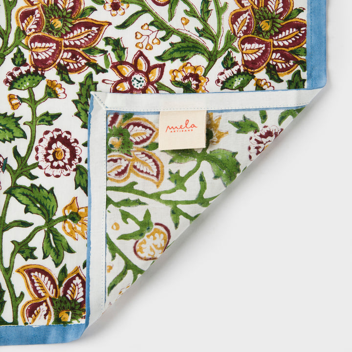 Florin Hand Block Printed Cotton Napkins Set of 4