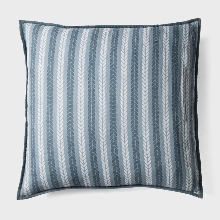 Lehar Leafy Striped Cotton Pillow Sham Set