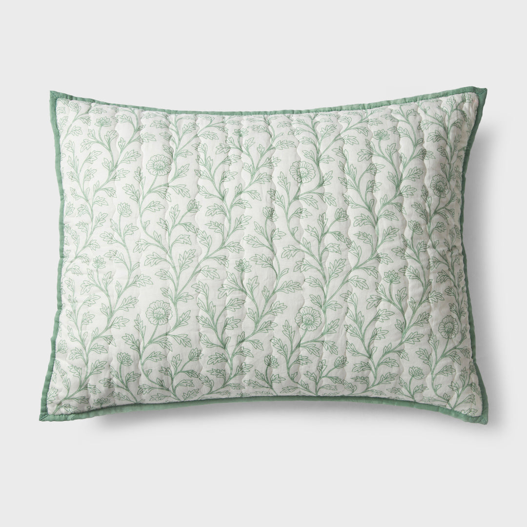 Mughal Floral Handprinted Cotton Sham Set of 2