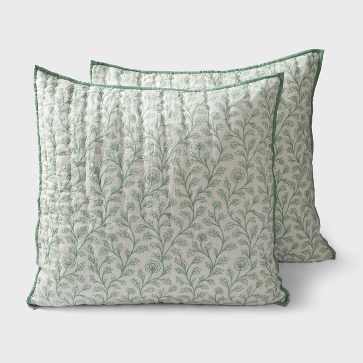 Mughal Floral Handprinted Cotton Sham Set of 2