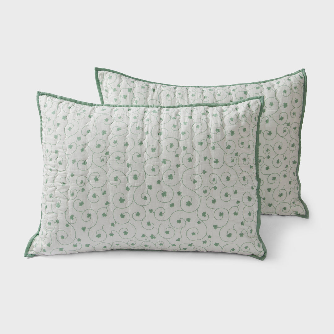 Set of two printed cotton standard sham covers in Zahra design