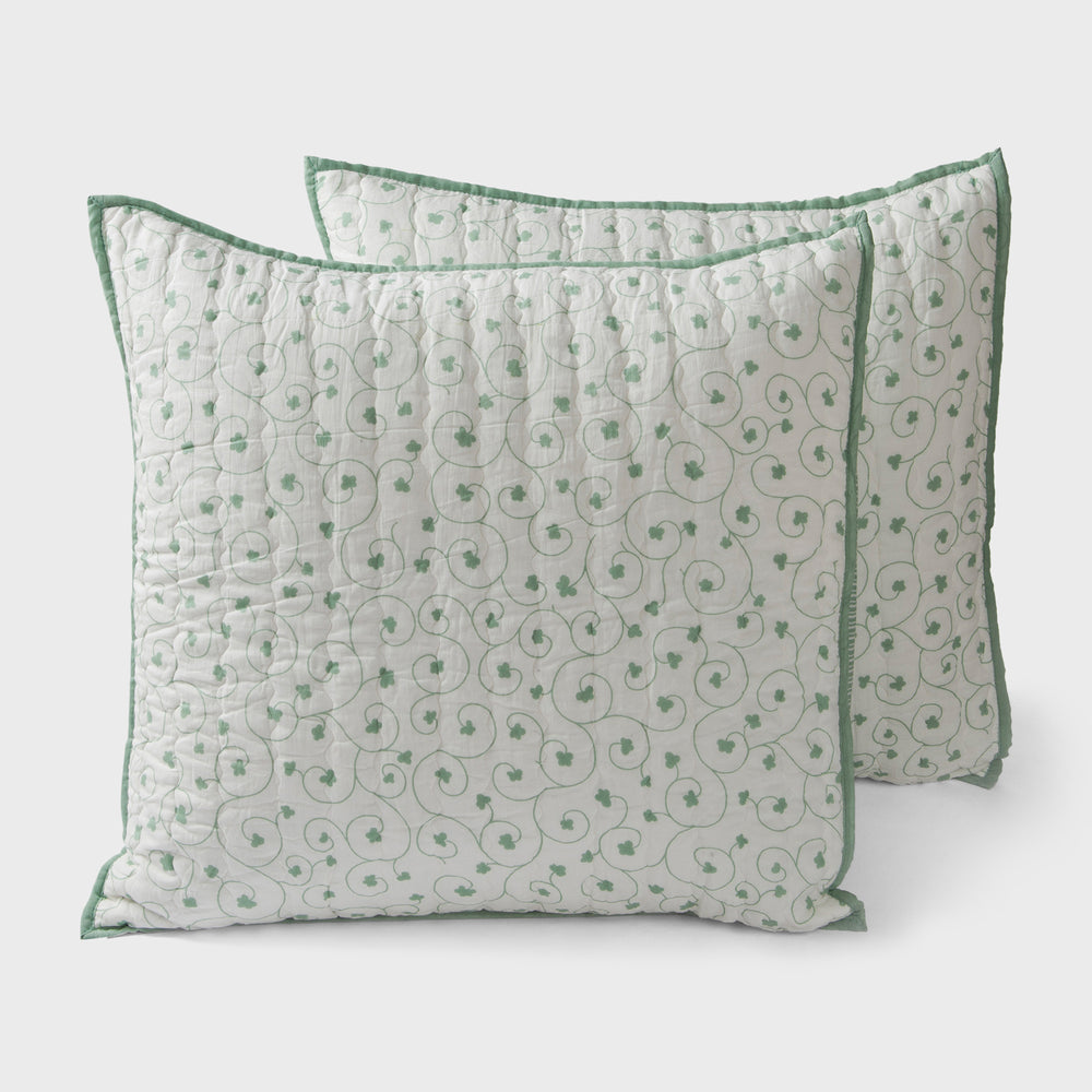 Set of two printed cotton euro sham covers in Zahra design