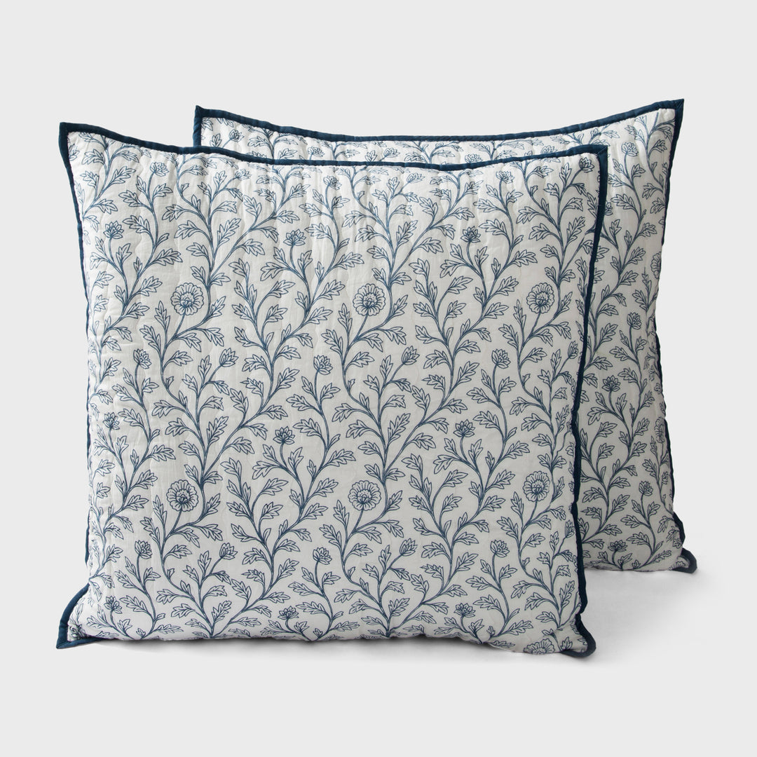 Mughal Floral Handprinted Cotton Sham Set of 2