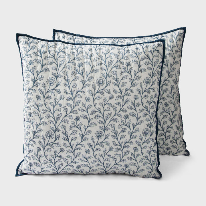 Mughal Floral Handprinted Cotton Sham Set of 2