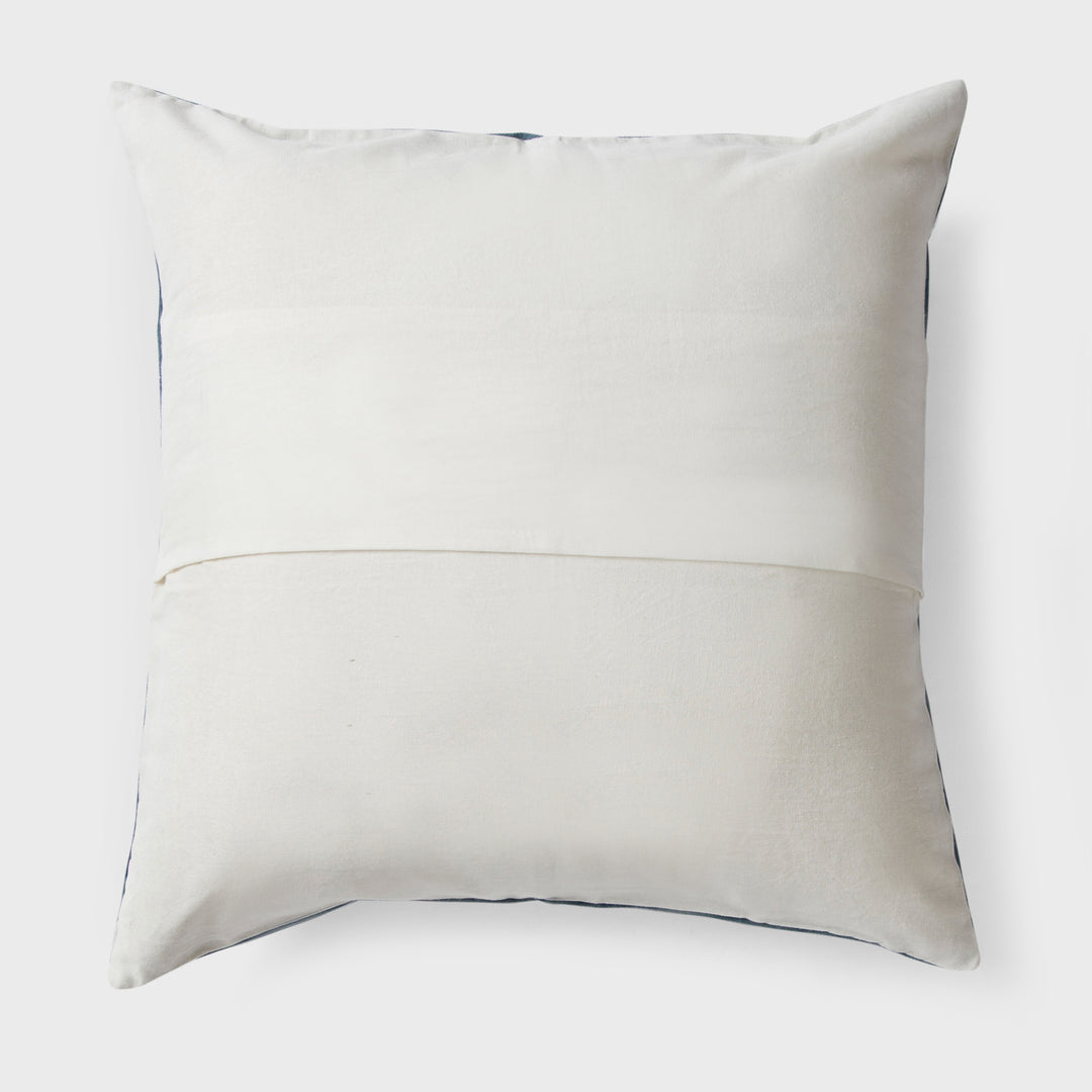 Close-up of printed floral pattern on cotton cushion cover