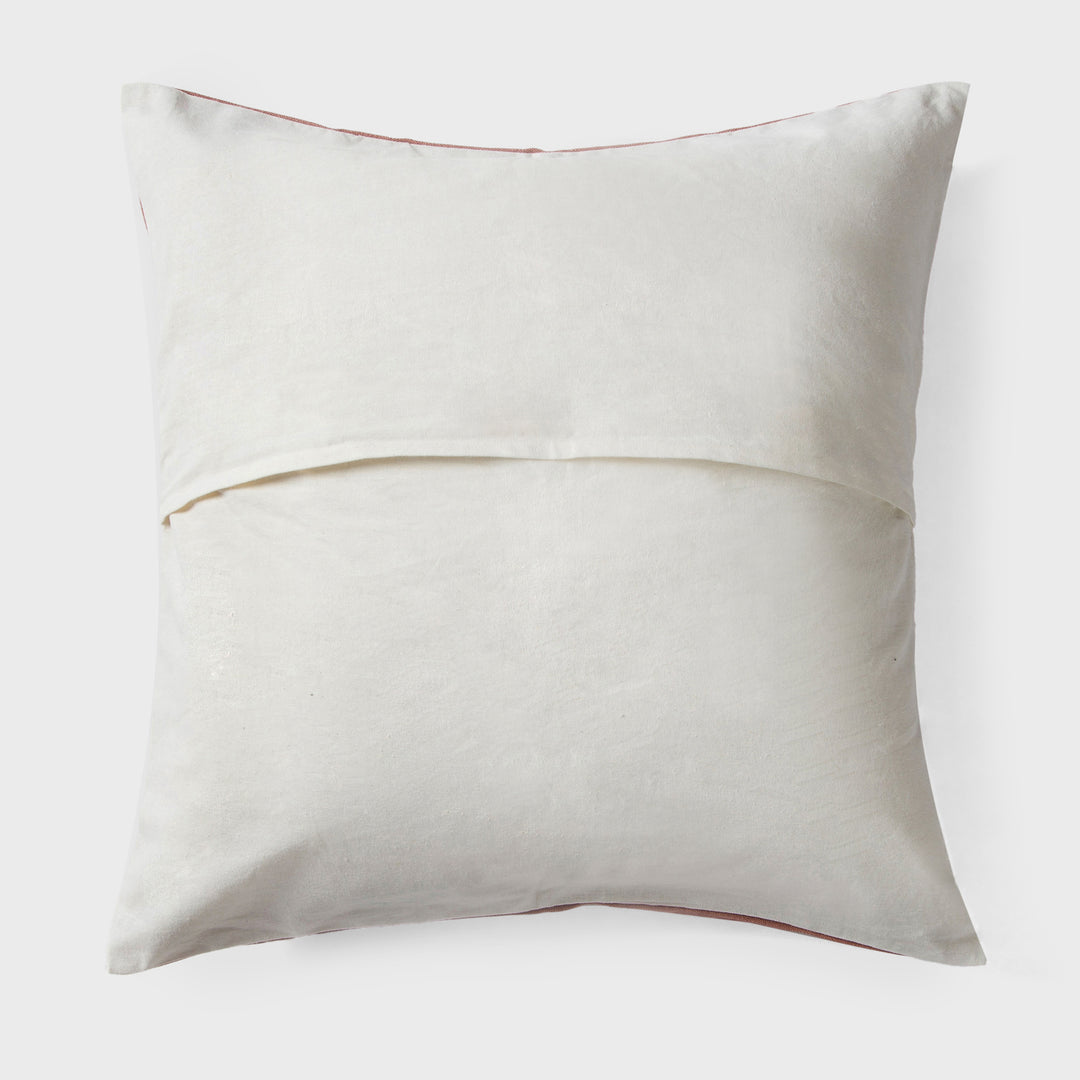 Close-up of printed floral pattern on cotton cushion cover