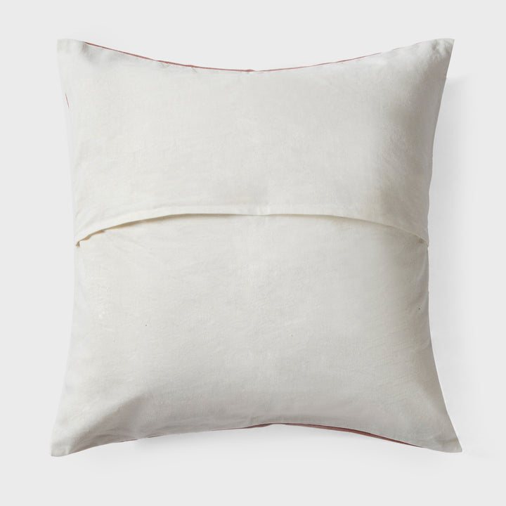 Close-up of printed floral pattern on cotton cushion cover