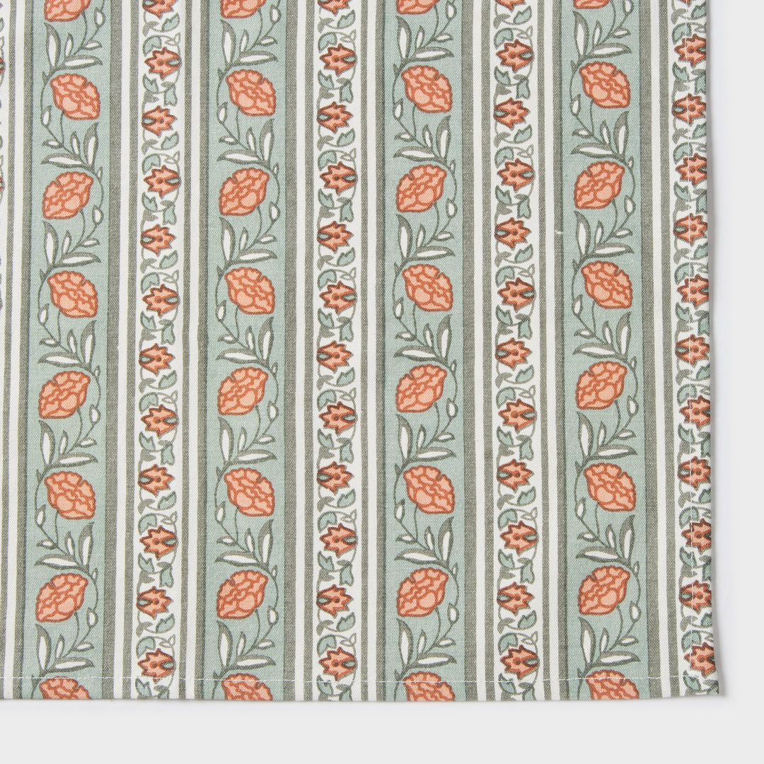 Close-up of print detailing on cotton table mat