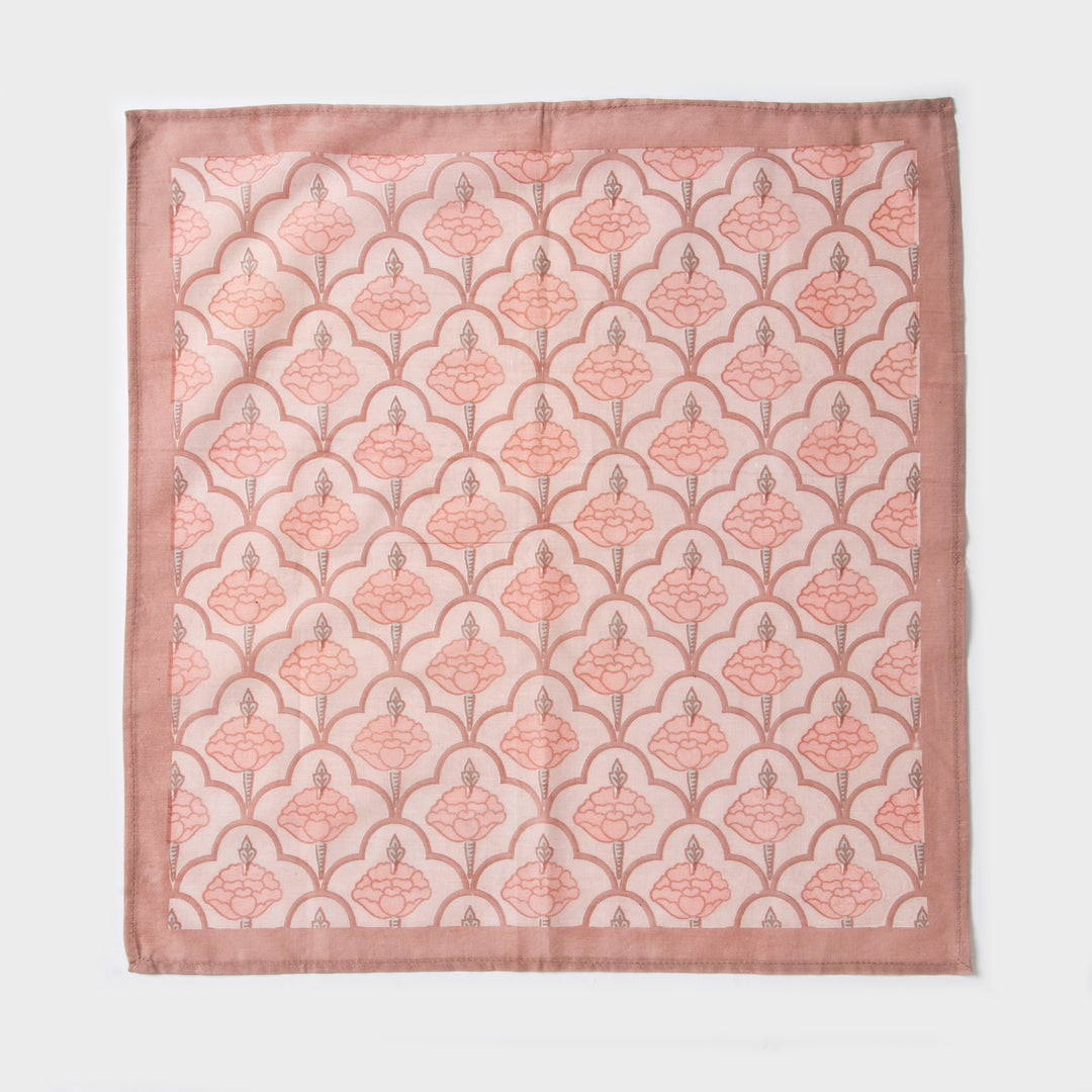 Close-up of ornate floral print on cotton fabric