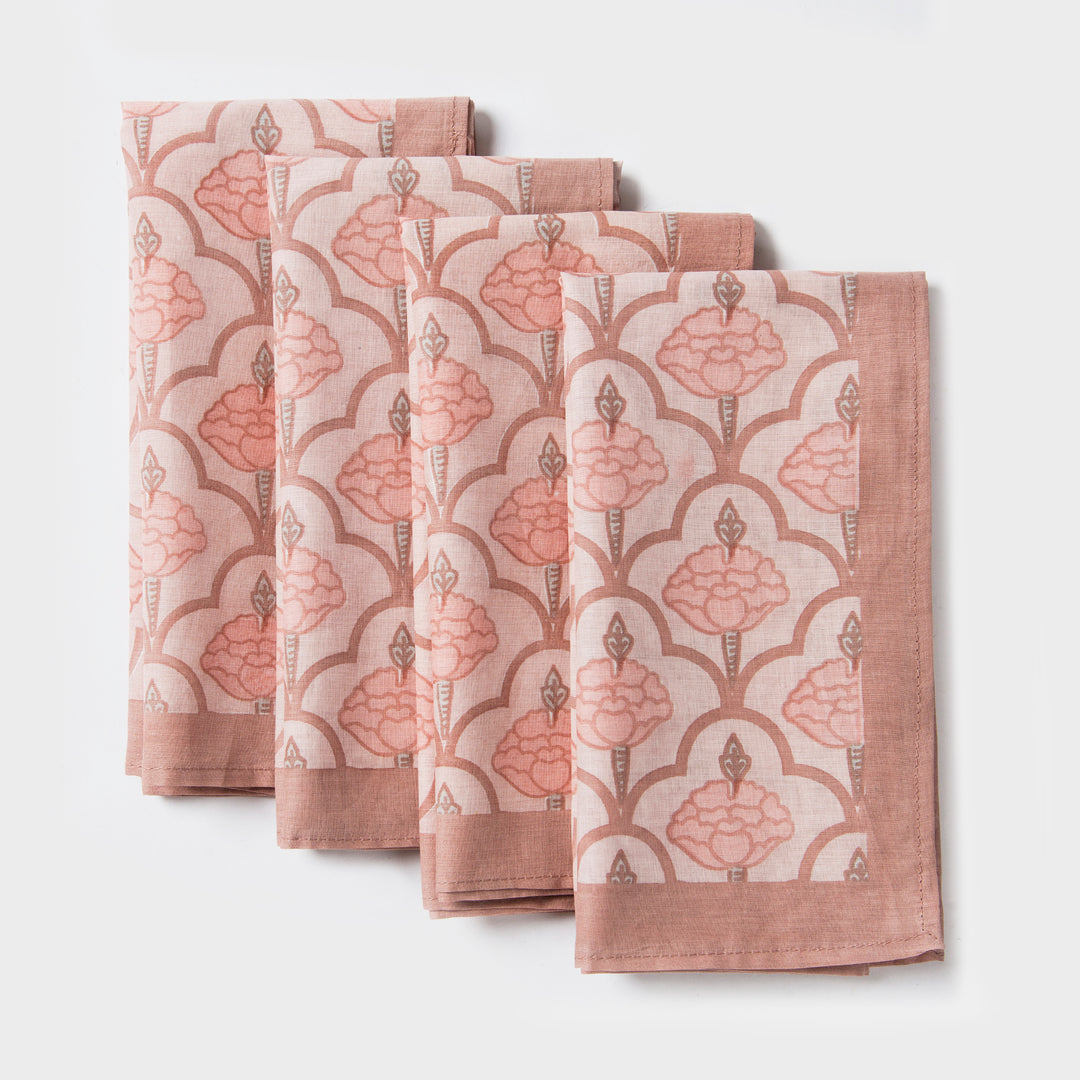 Close-up of ornate floral print on cotton fabric