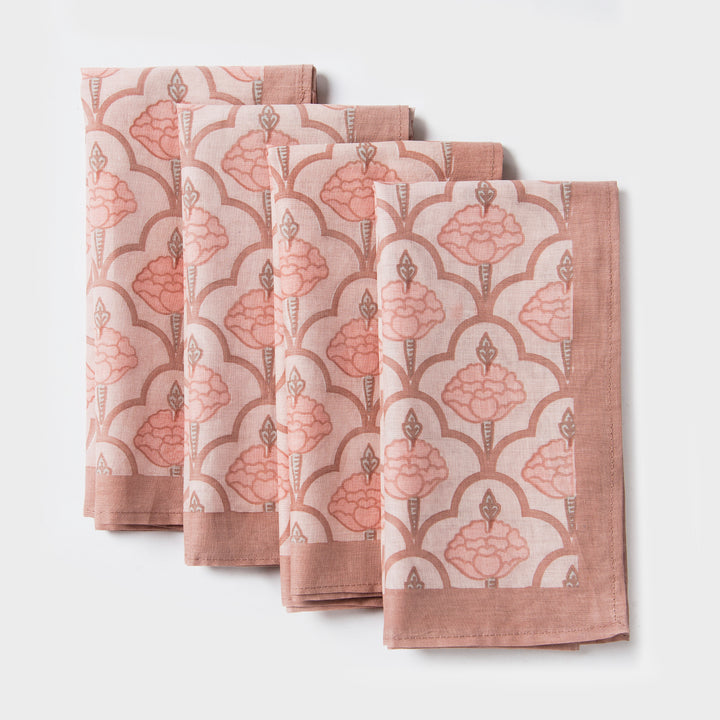 Close-up of ornate floral print on cotton fabric
