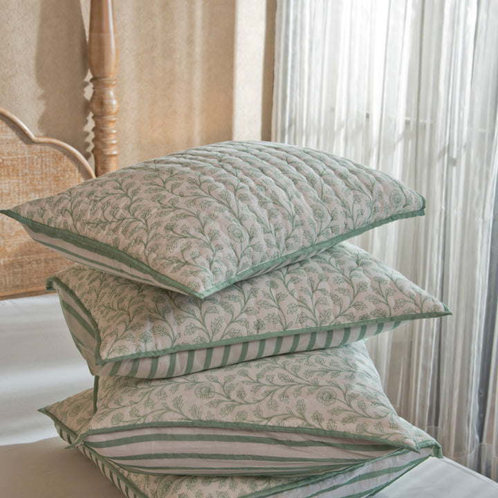 Mughal Floral Handprinted Cotton Sham Set of 2