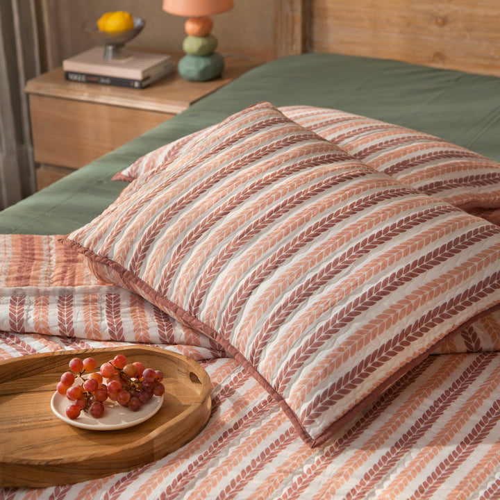 Lehar Leafy Handprinted Cotton Pillow Sham Set of 2