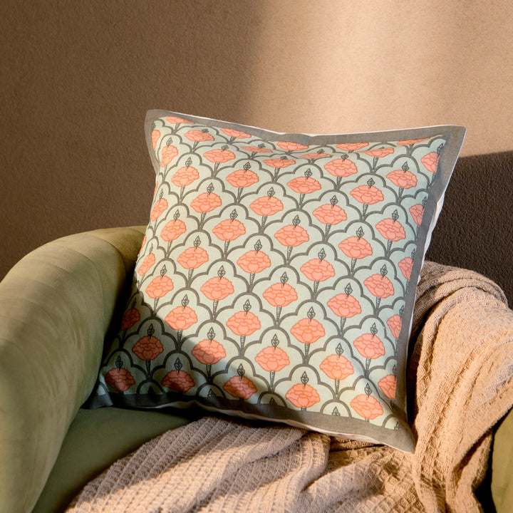 Zarina Handprinted Cotton Cushion Cover