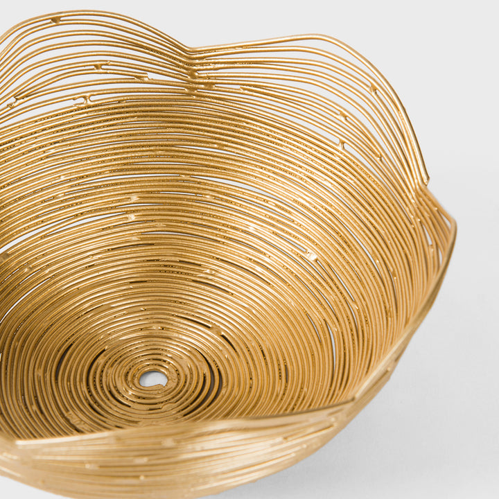 Gurez Valley Metal Fruit Bowl - Gold