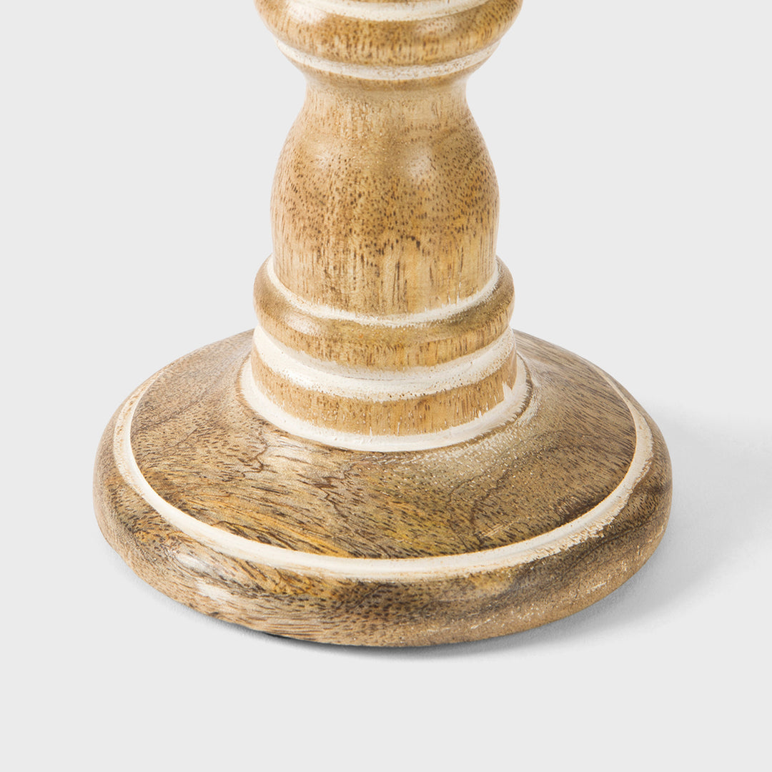 Chennai Pillar Candleholder Set - Whitewash