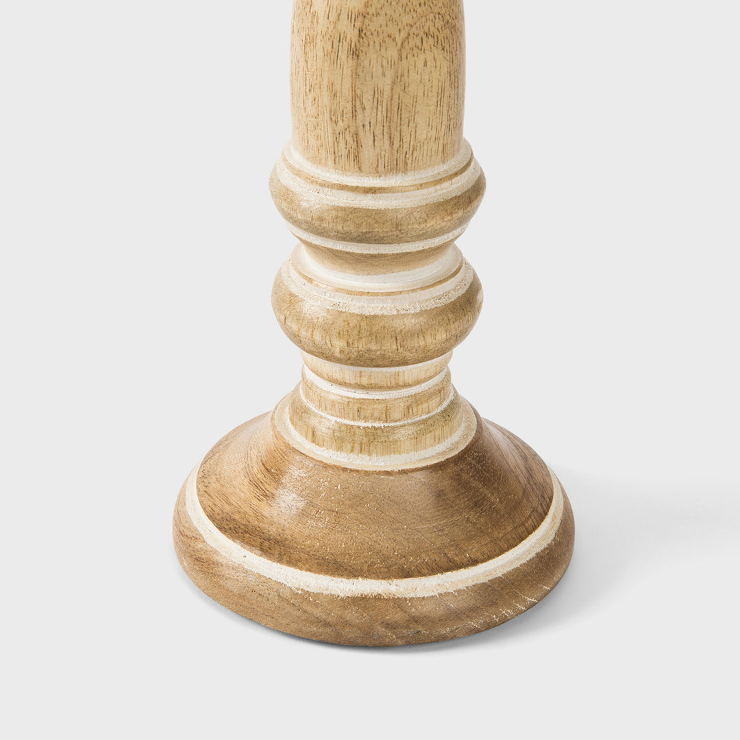 Chennai Pillar Candleholder Set - Whitewash