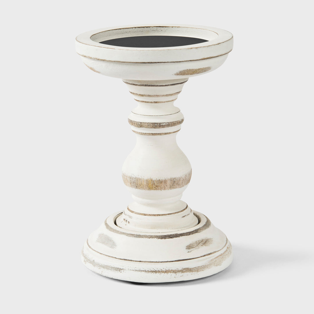 Tuli Pillar Candleholder Set - Shabby White