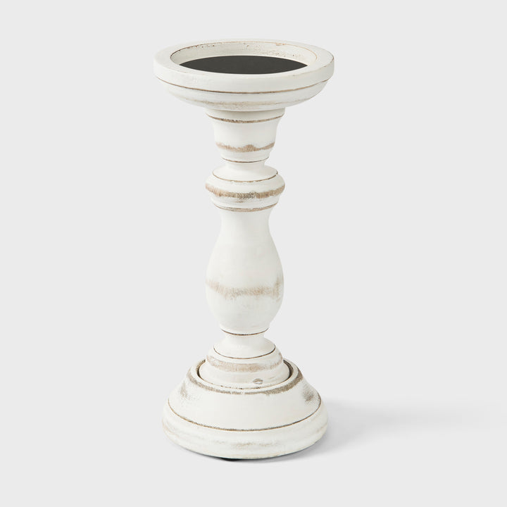 Tuli Pillar Candleholder Set - Shabby White
