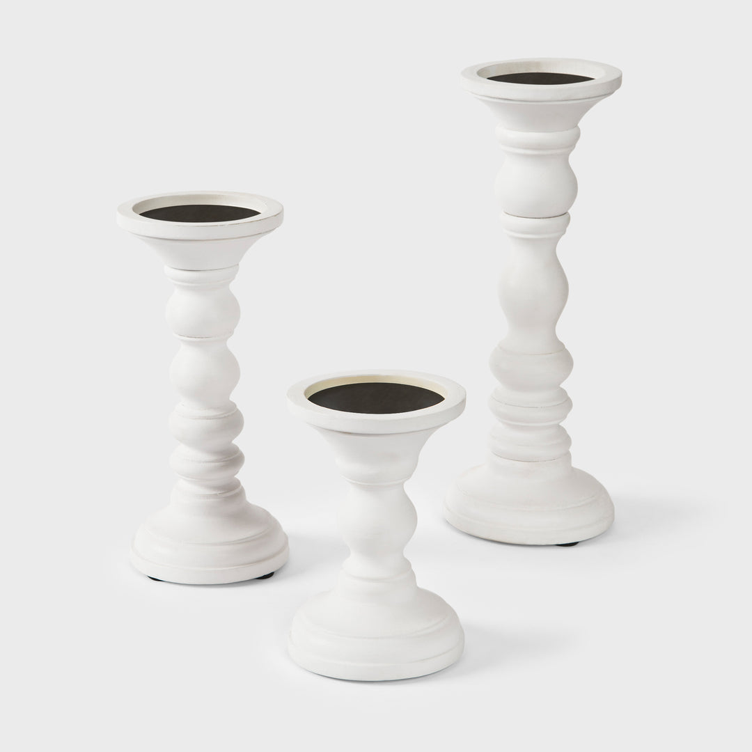 Willow in Matte White Candle Holder Set of 3