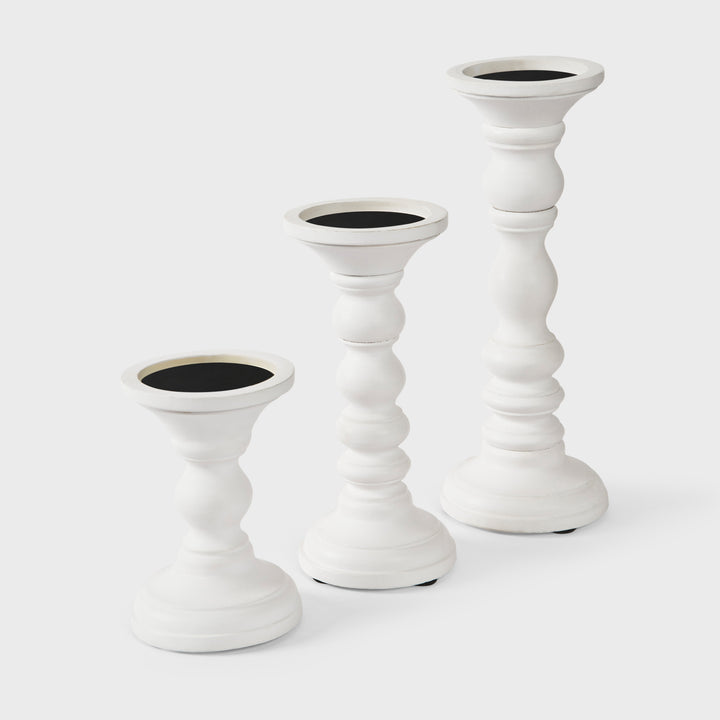 Willow in Matte White Candle Holder Set of 3