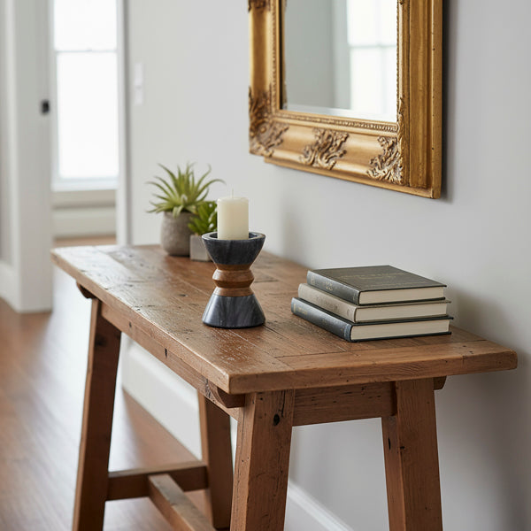 Monarch Marble & Acacia Candleholders