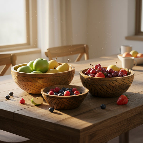 EarthLines Handcrafted Nested Bowls