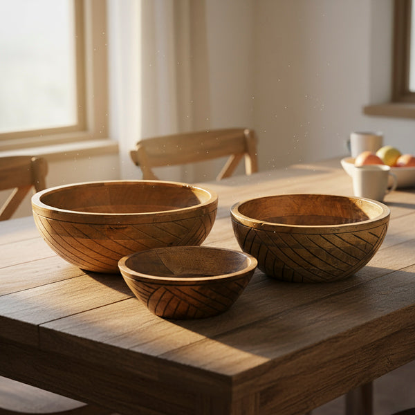 Earthlines Nested Wooden Bowl – Mela Artisans