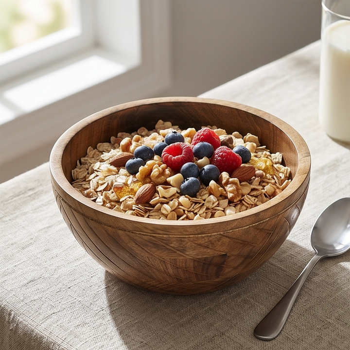 Jai Valley Mango Wood Bowl – Light Burnt Finish