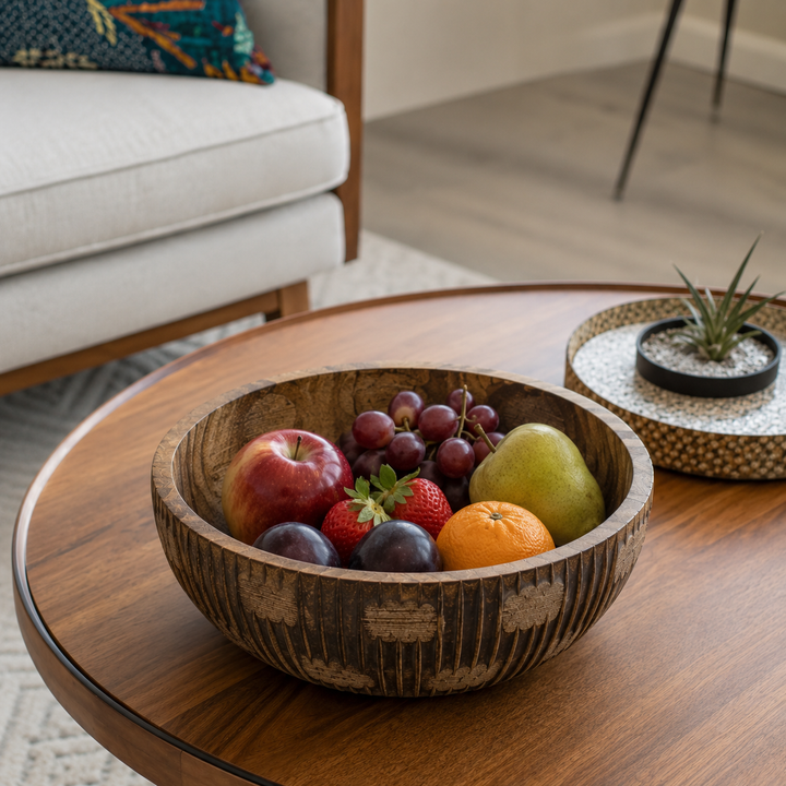 Zoji Valley Mango Wood Bowl –  Burnt Finish