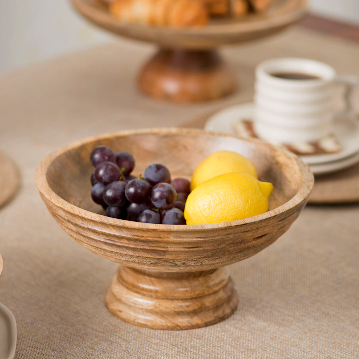Jharana Mangowood Pedestal Fruit Bowl