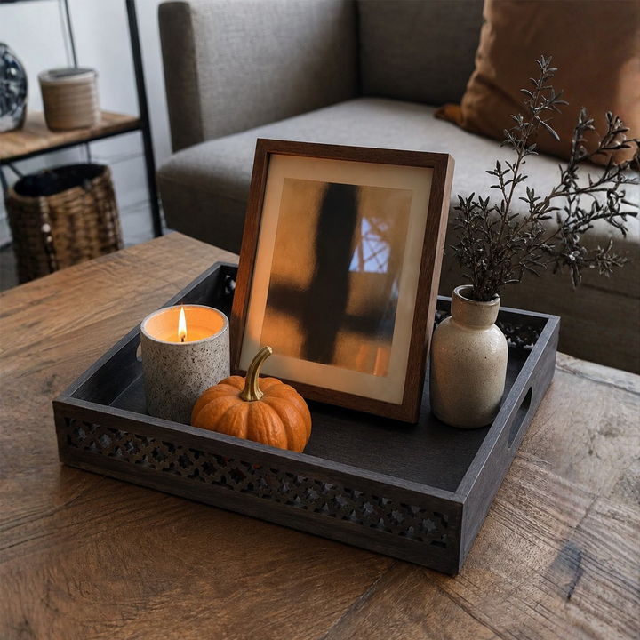 Trellis Rustic Ottoman Trays