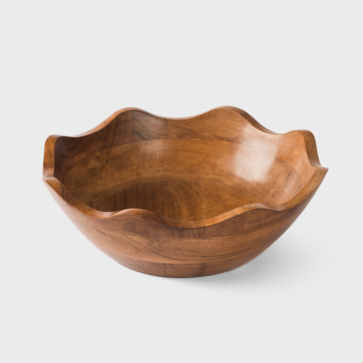 Acacia Wood 10 Inches & 12 Inches Scalloped Bowl Set