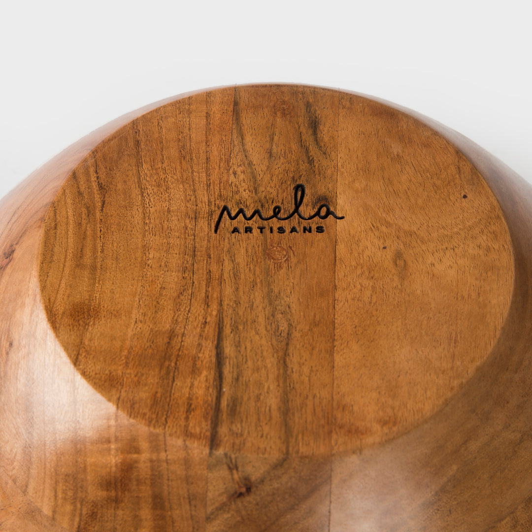 Acacia Wood 10 Inches & 12 Inches Scalloped Bowl Set