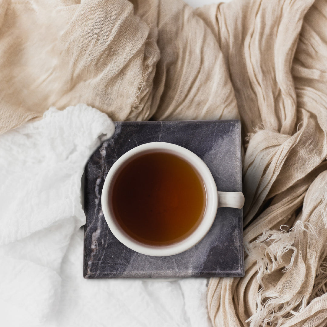 Black Marble Square Coaster Set of 4